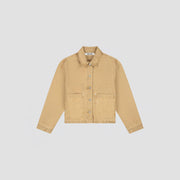 OLAF HUSSEIN Monogram washed canvas jacket medal bronze