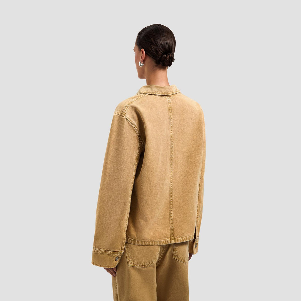 OLAF HUSSEIN Monogram washed canvas overshirt