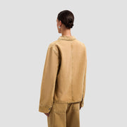 OLAF HUSSEIN Monogram washed canvas overshirt