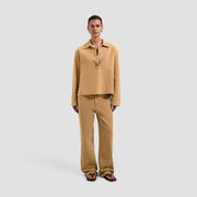 OLAF HUSSEIN Monogram washed canvas overshirt