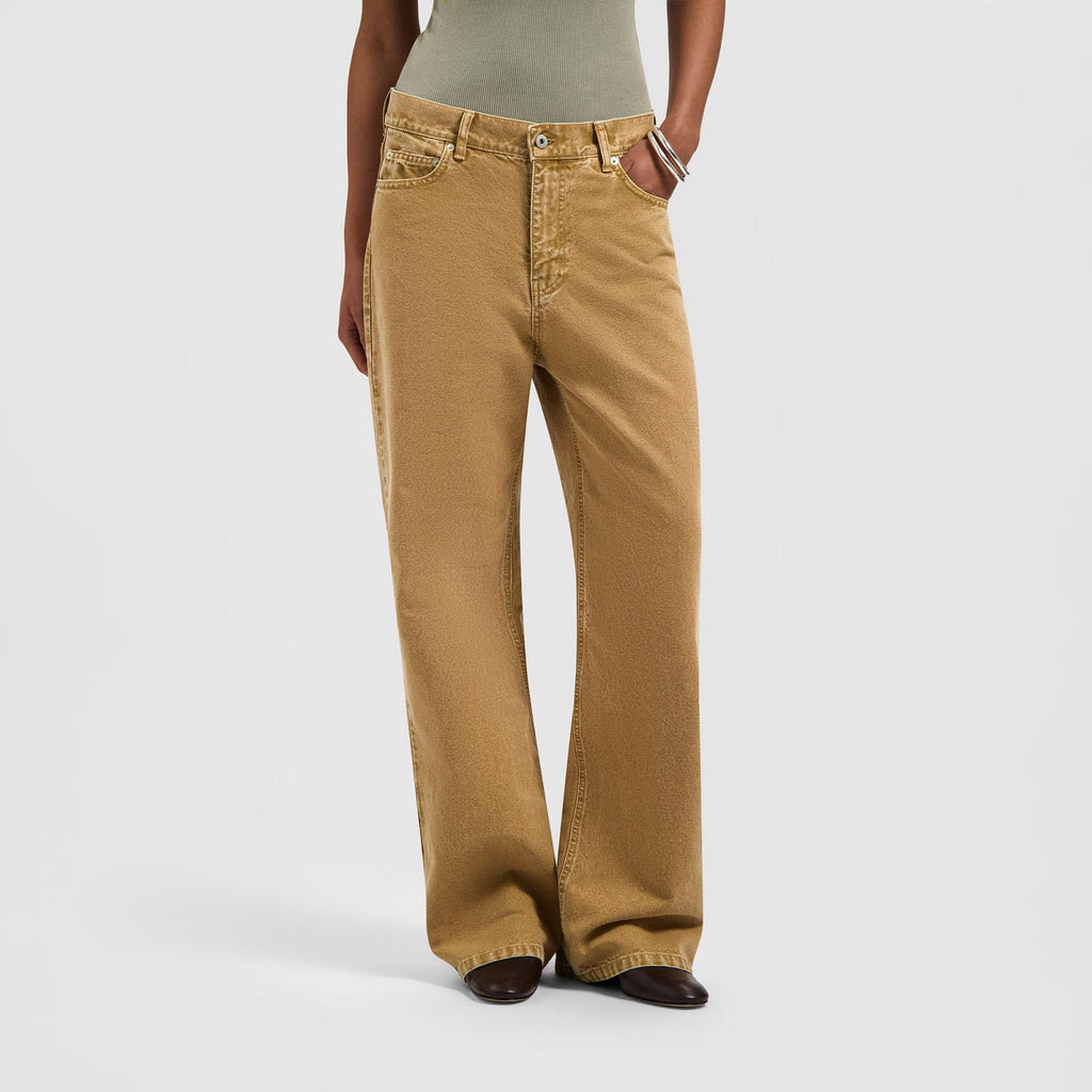 OLAF HUSSEIN Monogram washed canvas pant