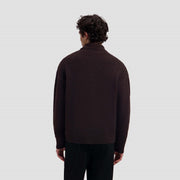 OLAF HUSSEIN Oversized knitted polo chocolate plum