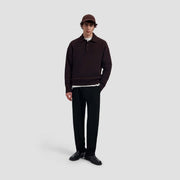 OLAF HUSSEIN Oversized knitted polo chocolate plum