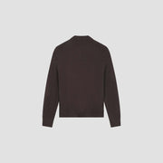 OLAF HUSSEIN Oversized knitted polo chocolate plum