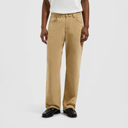OLAF HUSSEIN Regular washed canvas pant medal bronze