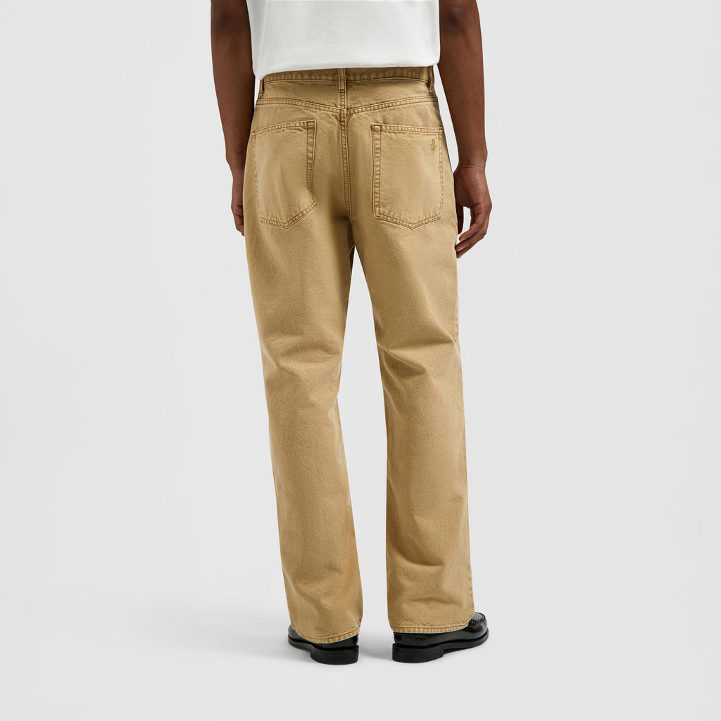 OLAF HUSSEIN Regular washed canvas pant medal bronze