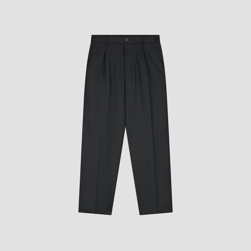 OLAF HUSSEIN Regular wool blend pleated pant