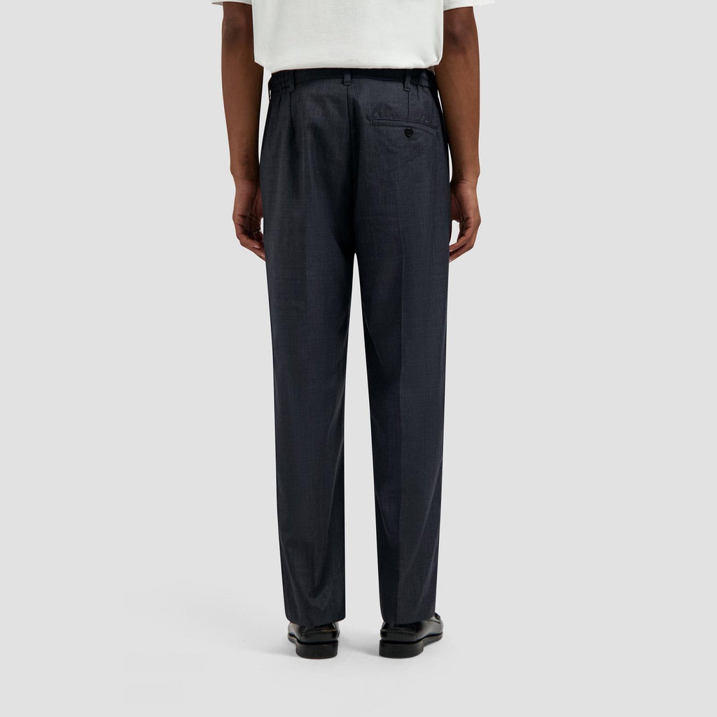 OLAF HUSSEIN Regular wool blend pleated pant