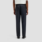 OLAF HUSSEIN Regular wool blend pleated pant