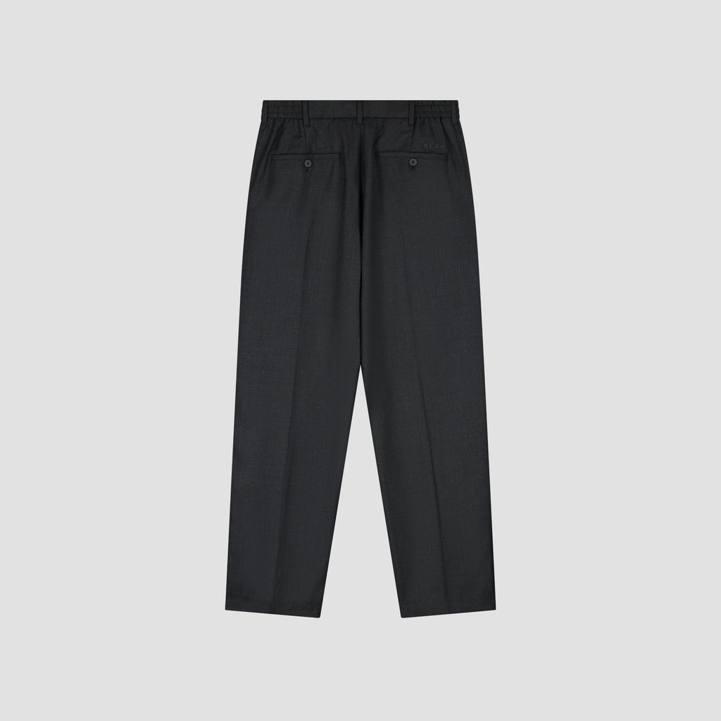 OLAF HUSSEIN Regular wool blend pleated pant