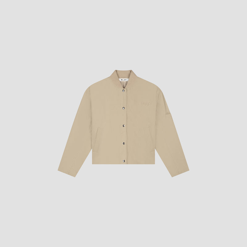 OLAF HUSSEIN Retro logo bomber jacket