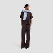 OLAF HUSSEIN Retro logo boxy tee chocolate plum