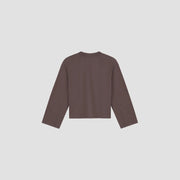OLAF HUSSEIN Retro logo crewneck chocolate plum