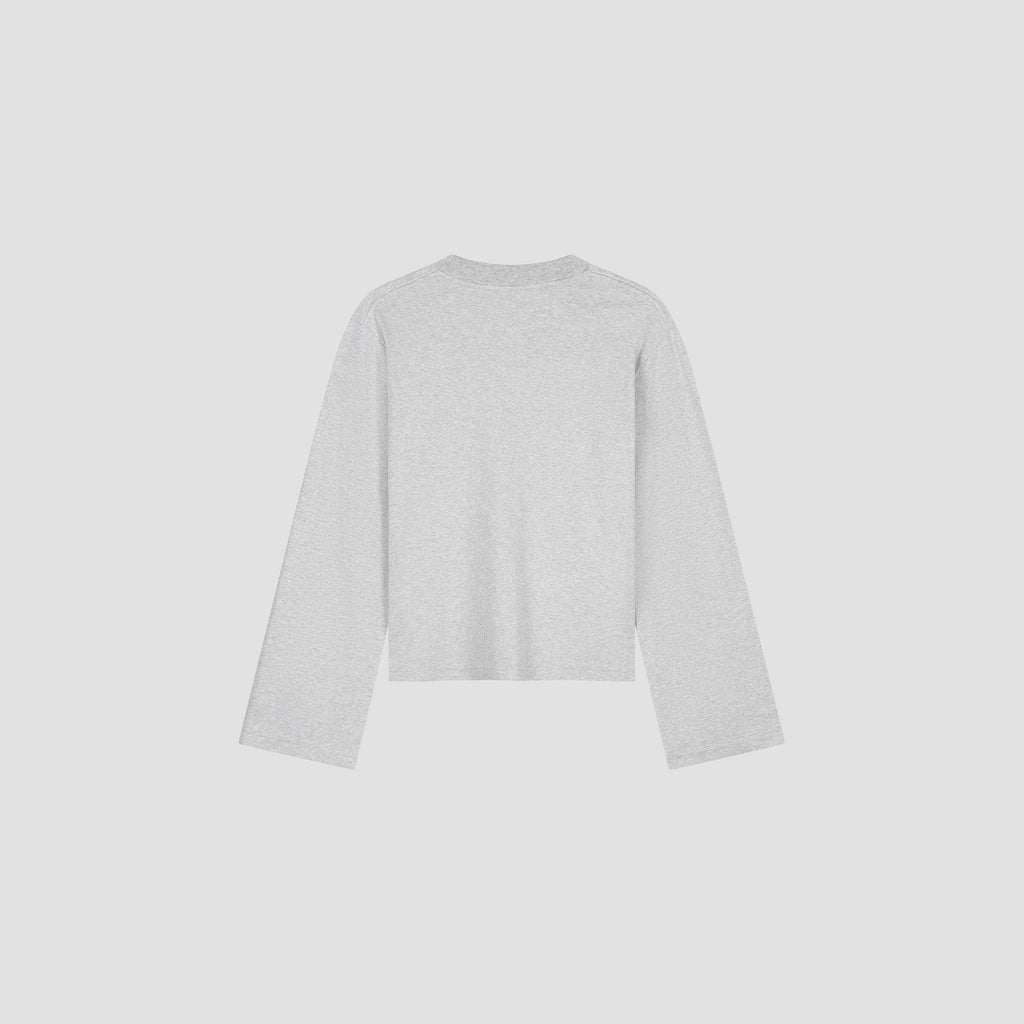 OLAF HUSSEIN Retro logo LS tee heather grey