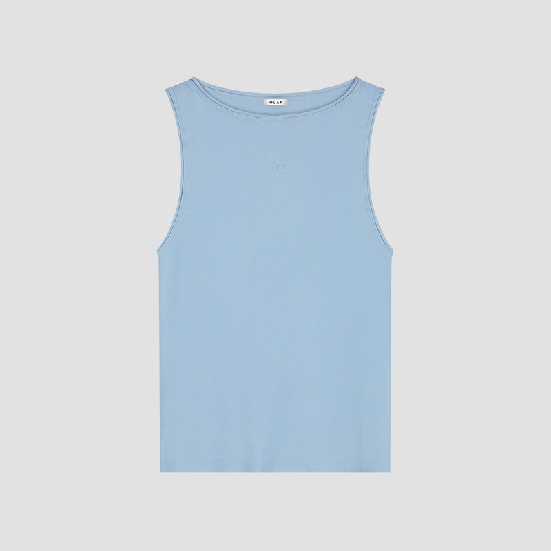 OLAF HUSSEIN Retro logo sleeveless knit