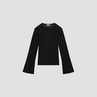 OLAF HUSSEIN Retro logo wide sleeve knit top black