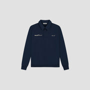 OLAF HUSSEIN Script friends oversized polo navy blue