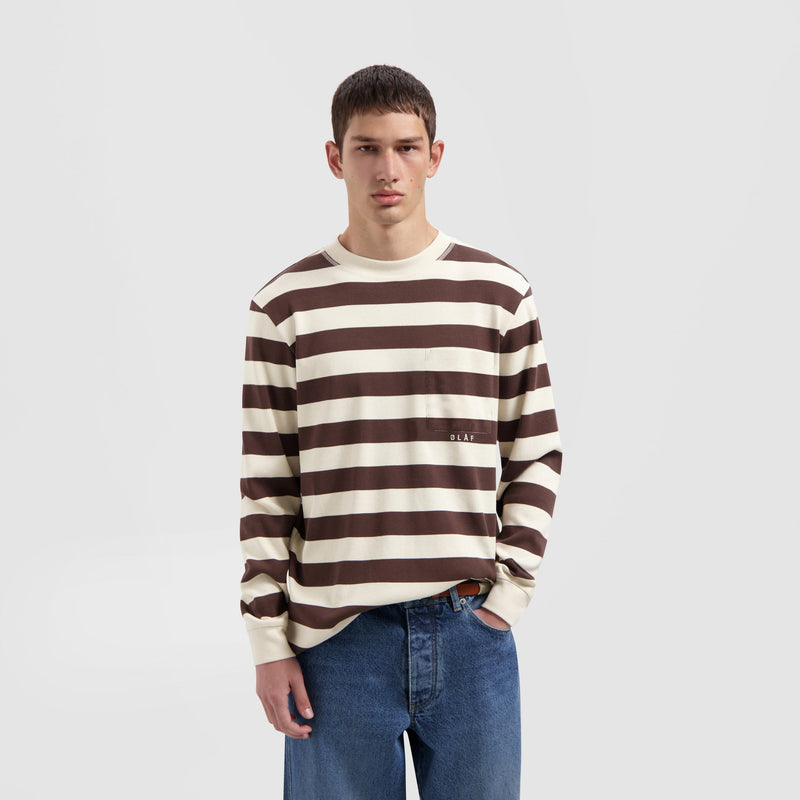 STRIPED RIB CREWNECK