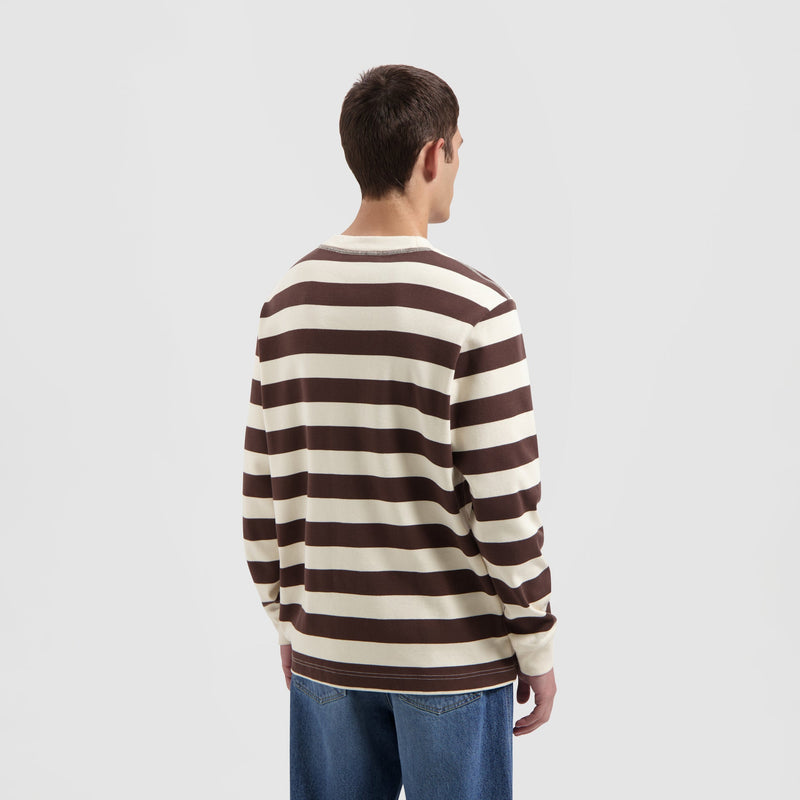 STRIPED RIB CREWNECK