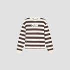 STRIPED RIB RETRO LOGO CREWNECK