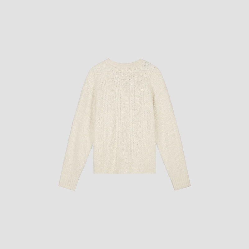 TEXTURED BOXY KNITTED CREWNECK