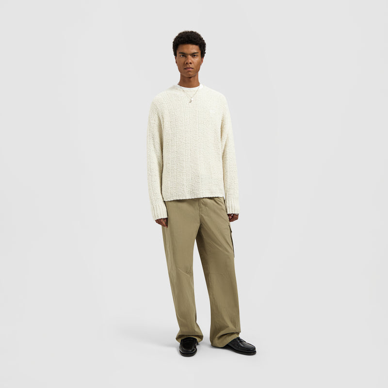 TEXTURED BOXY KNITTED CREWNECK