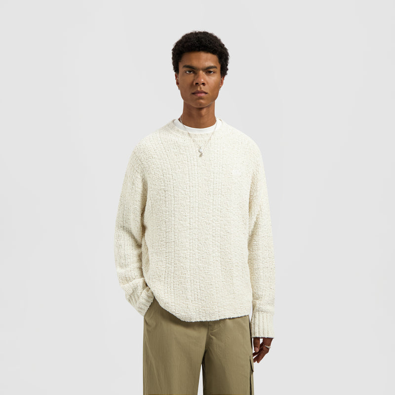 TEXTURED BOXY KNITTED CREWNECK