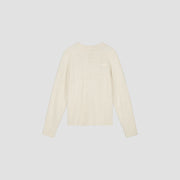 OLAF HUSSEIN Textured boxy knitted crewneck off white