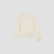 OLAF HUSSEIN Textured boxy knitted crewneck off white