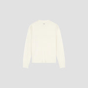 OLAF HUSSEIN Waffle Henley LS tee off white