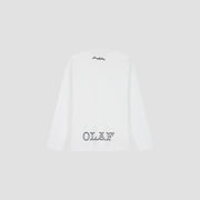 OLAF HUSSEIN Western logo LS tee optical white