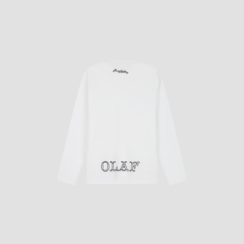OLAF HUSSEIN Western logo LS tee optical white