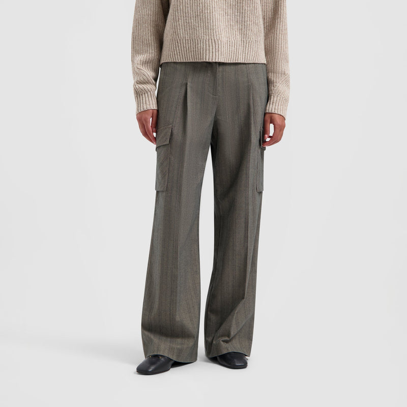 WMN HERRINGBONE CARGO PANTS