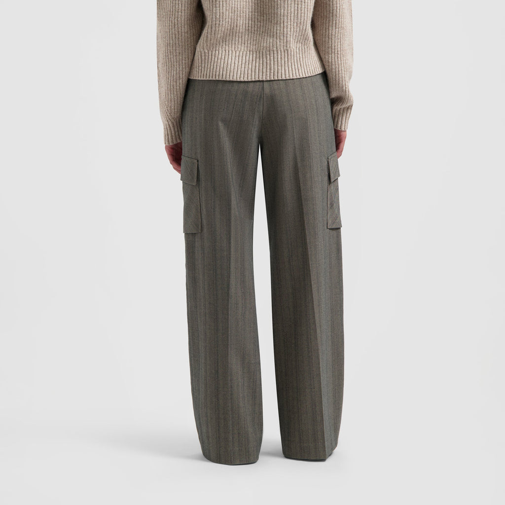 WMN HERRINGBONE CARGO PANTS