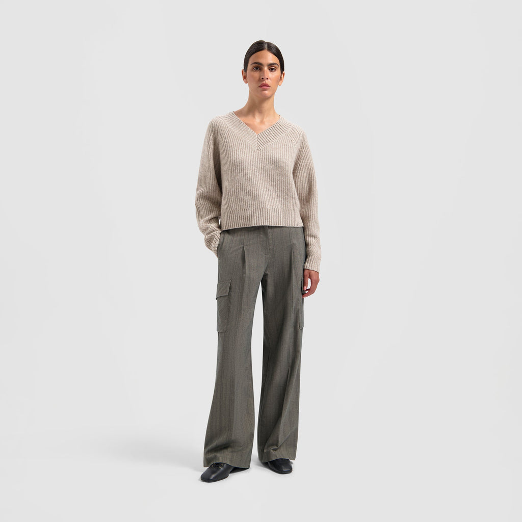 WMN HERRINGBONE CARGO PANTS