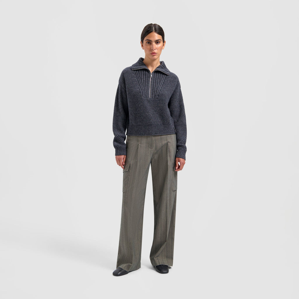 WMN MERINO HALF ZIP KNIT