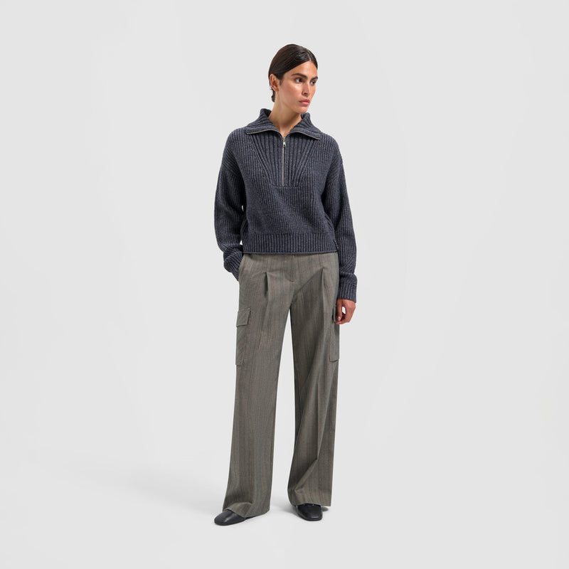 WMN MERINO HALF ZIP KNIT