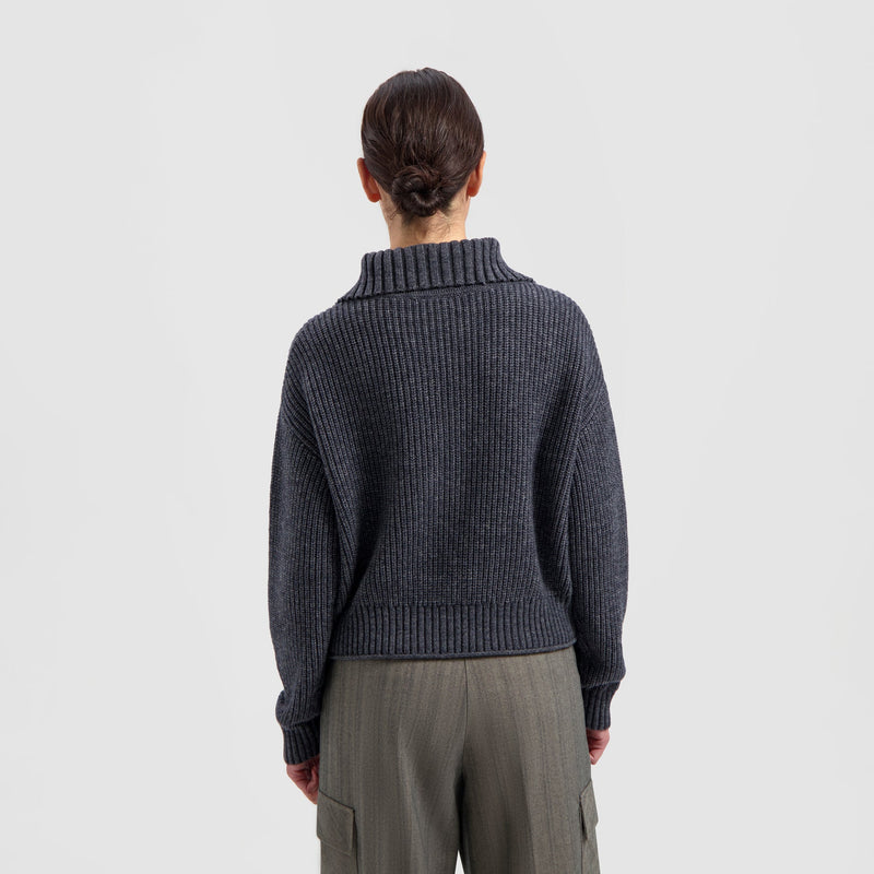 WMN MERINO HALF ZIP KNIT