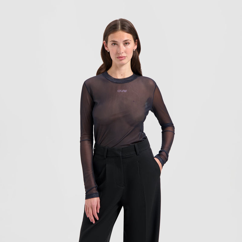 WMN MESH TOP LS