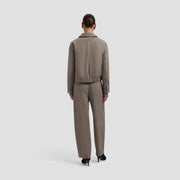 OLAF HUSSEIN Wool herringbone jacket chocolate chip