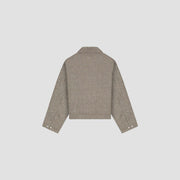 OLAF HUSSEIN Wool herringbone jacket chocolate chip
