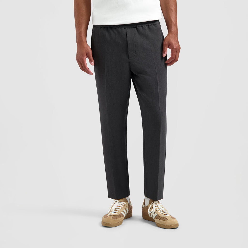 WOOL SLIM ELASTICATED PANTS