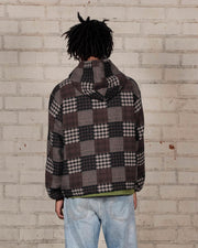 PLEASURES Madras poncho hoodie brown