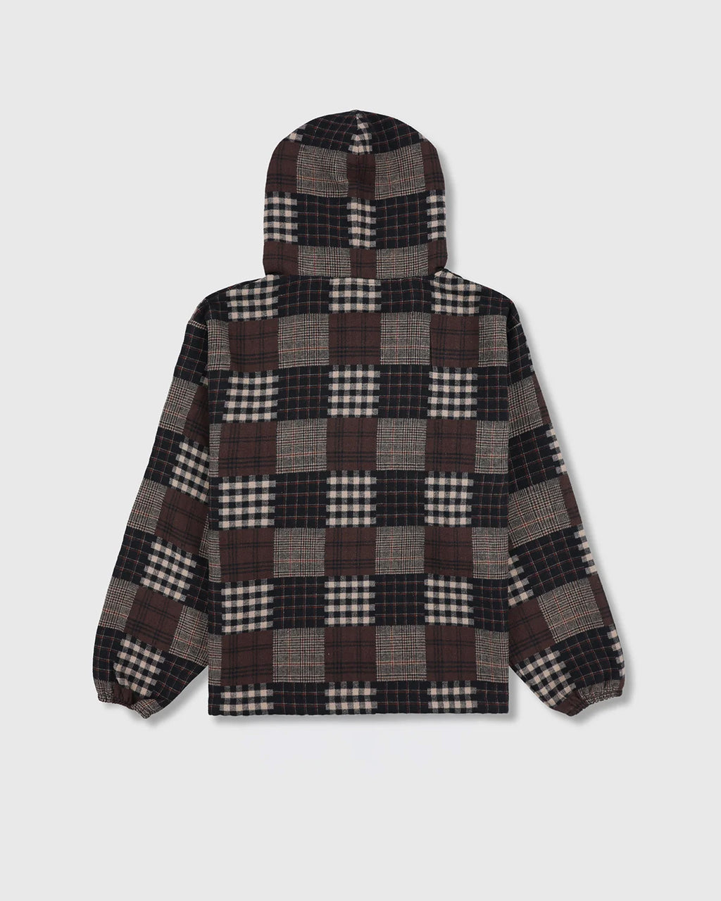 PLEASURES Madras poncho hoodie brown
