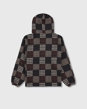 PLEASURES Madras poncho hoodie brown