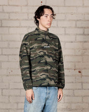 PLEASURES Textured camo quarter zip