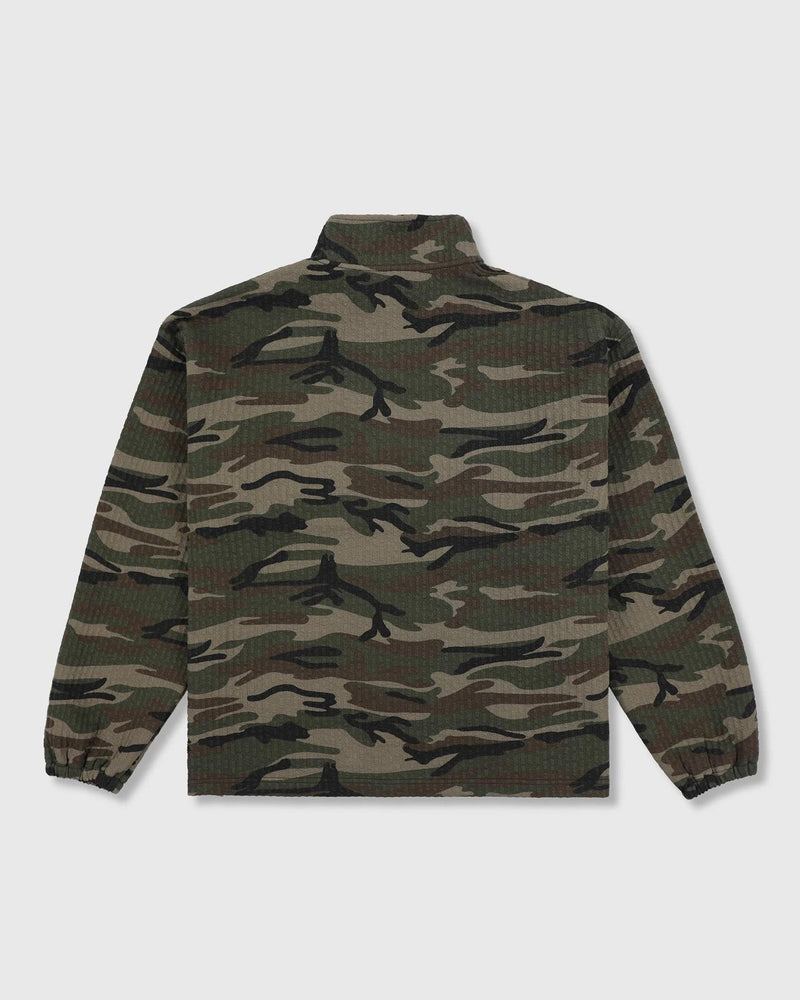 PLEASURES Textured camo quarter zip