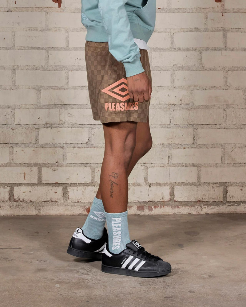 PLEASURES X UMBRO Classic shorts brown