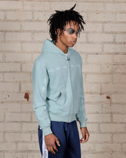 PLEASURES X UMBRO Diamonds zip fitted hoodie sage