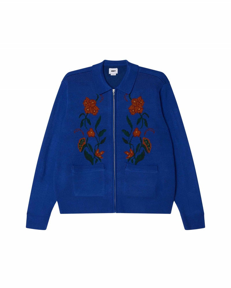 OBEY FLORAL ZIP CARDIGAN